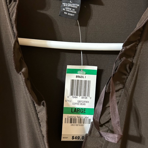 Brown faux wrap dress - Picture 4 of 4